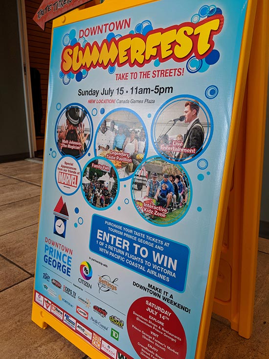 Large format printing in Prince George - The Summerfest 2018 Poster